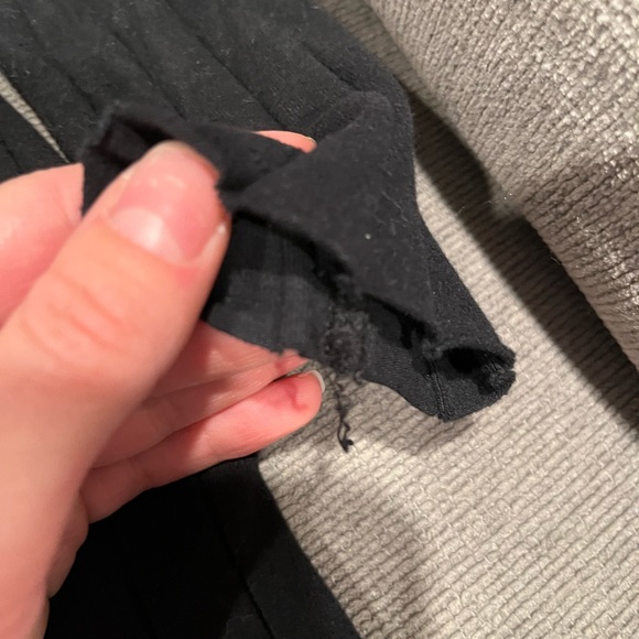 BARELY WORN - ZARA BLACK RIBBED DRESS WITH GOLD BUTTONS - Picture 9 of 9